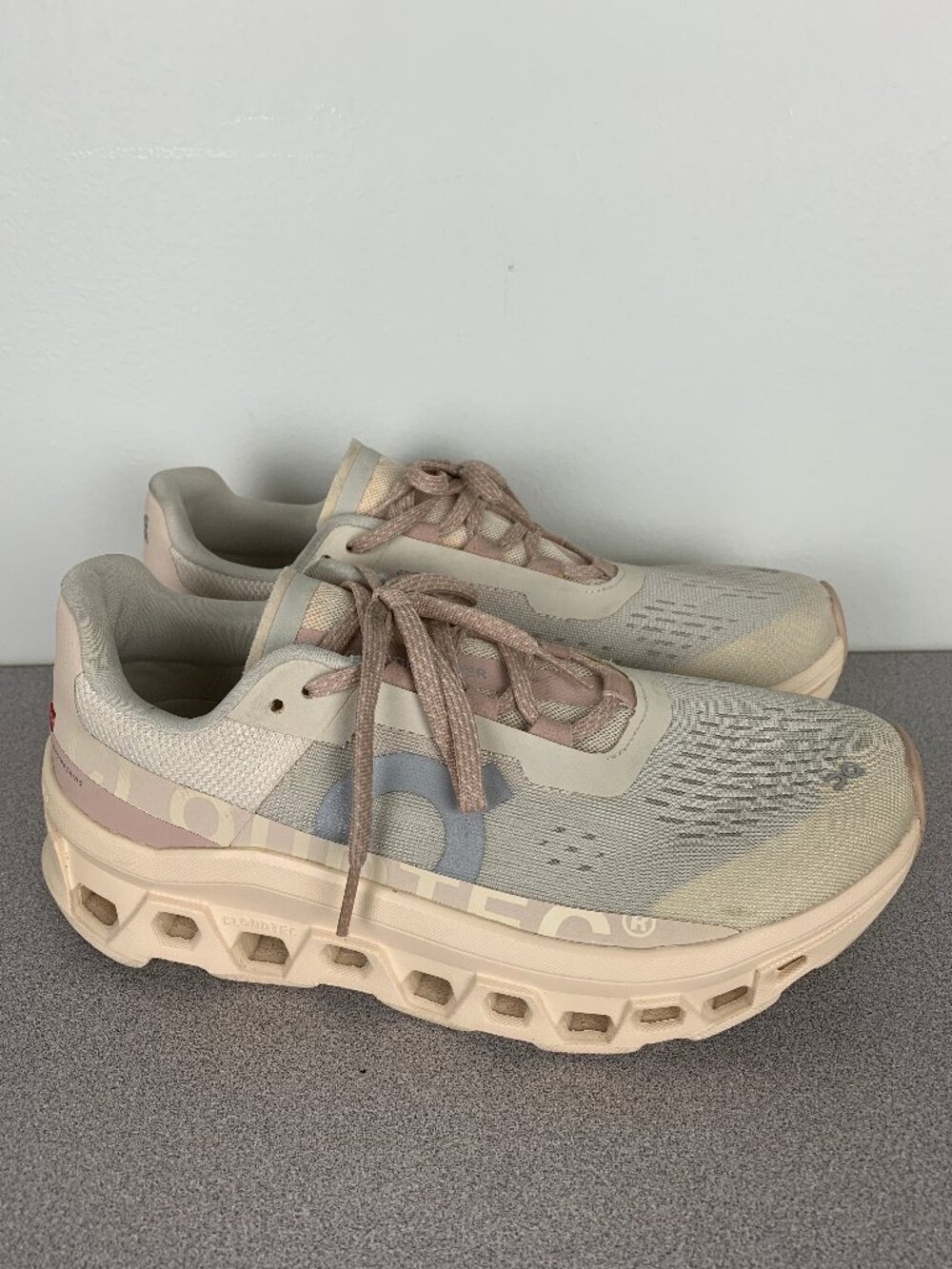 On Cloudmonster Moon Fawn Women's size 9